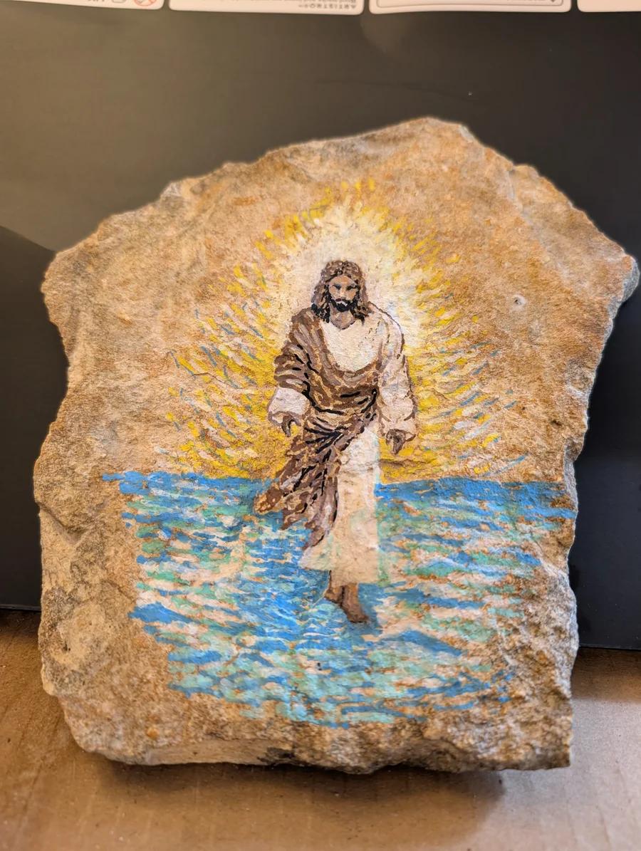 Jesus Walking on Water Stone