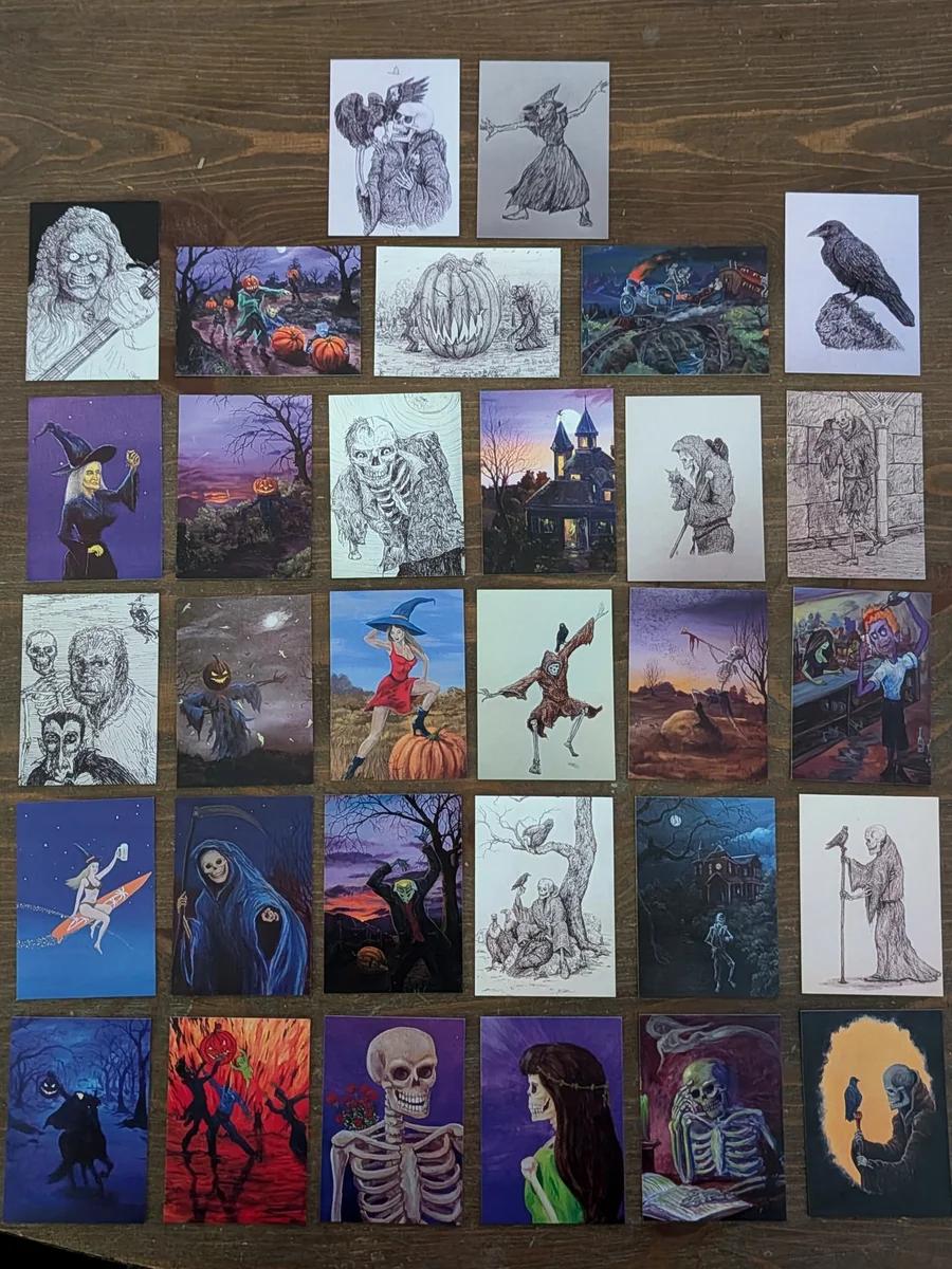 Halloween Art Trading Cards set of 32